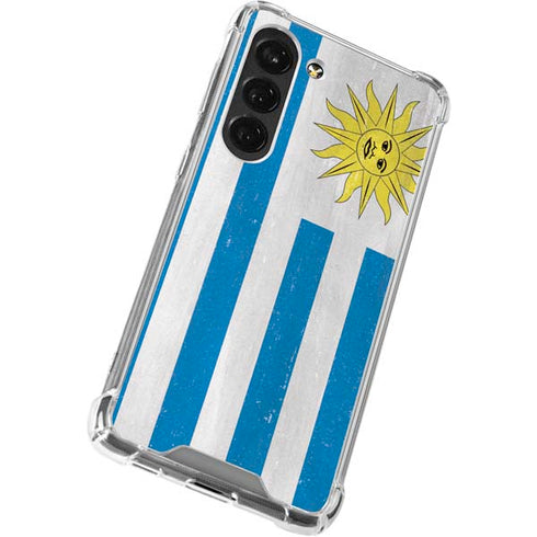 Uraguay Flag Distressed Galaxy S23 Clear Case