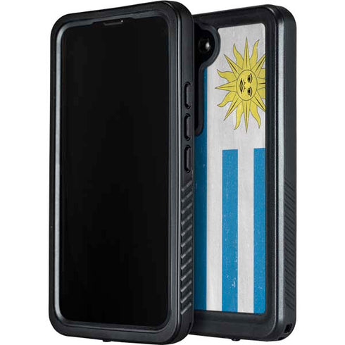 Uraguay Flag Distressed Galaxy S23 Plus Waterproof Case