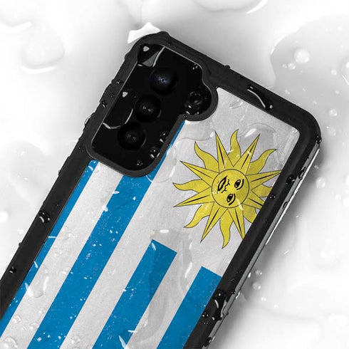 Uraguay Flag Distressed Galaxy S23 Plus Waterproof Case