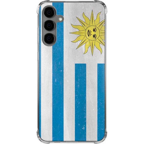 Uraguay Flag Distressed Galaxy S24 Plus Clear Case