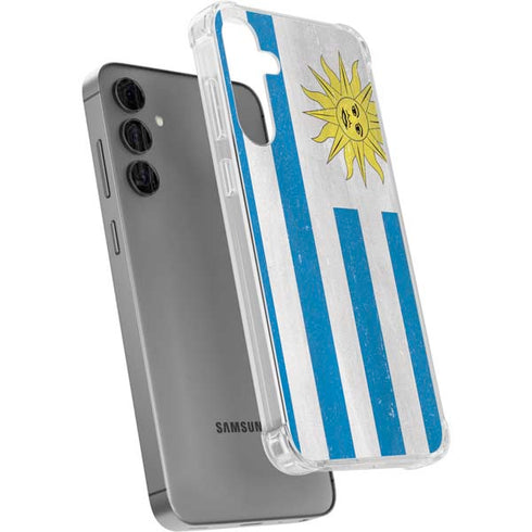 Uraguay Flag Distressed Galaxy S24 Plus Clear Case