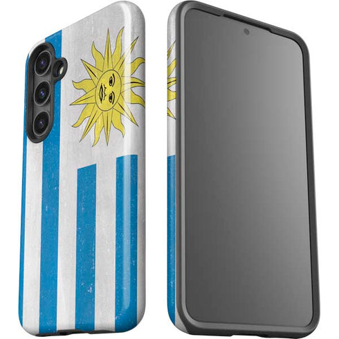 Uraguay Flag Distressed Galaxy S24 Plus Impact Case