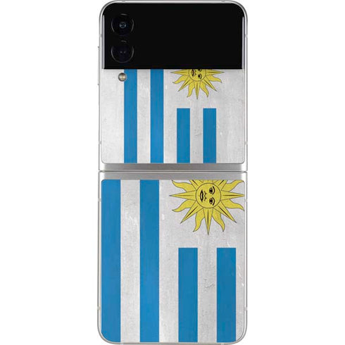 Uraguay Flag Distressed Galaxy Z Flip3 5G Skin