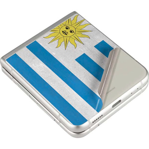 Uraguay Flag Distressed Galaxy Z Flip3 5G Skin