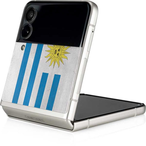 Uraguay Flag Distressed Galaxy Z Flip4 5G Skin