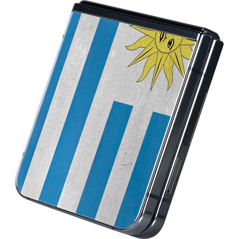 Uraguay Flag Distressed Galaxy Z Flip5 5G Skin