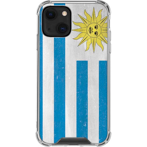 Uraguay Flag Distressed iPhone 13 Mini Clear Case