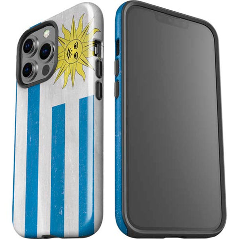 Uraguay Flag Distressed iPhone 13 Pro Impact Case
