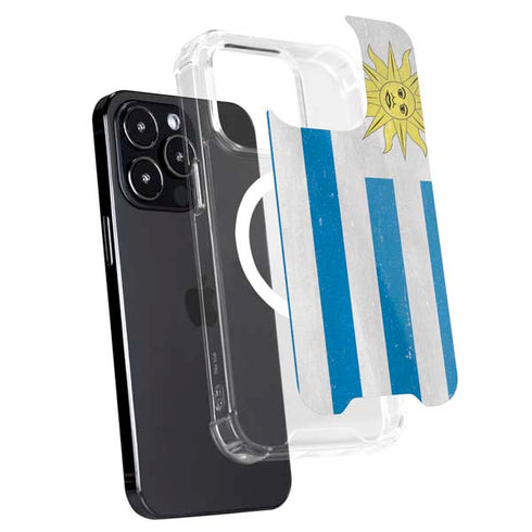 Uraguay Flag Distressed iPhone 13 Pro MagSafe Case