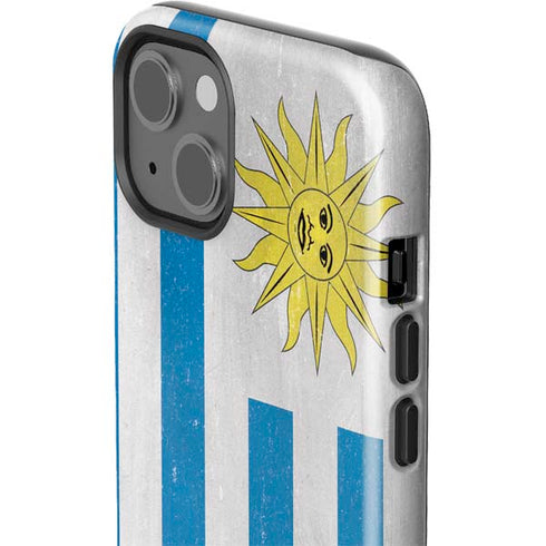 Uraguay Flag Distressed iPhone 14 Plus Impact Case