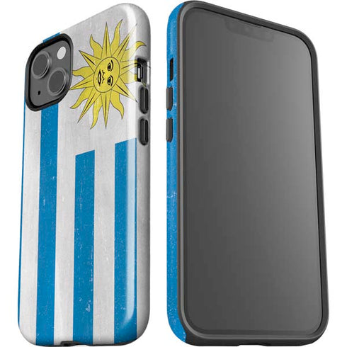 Uraguay Flag Distressed iPhone 14 Plus Impact Case