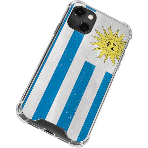 Uraguay Flag Distressed iPhone 15 Plus Clear Case