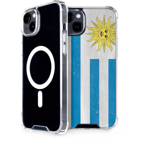 Uraguay Flag Distressed iPhone 14 Plus MagSafe Case