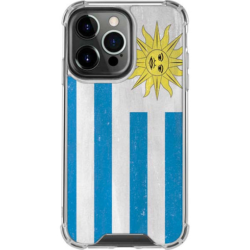 Uraguay Flag Distressed iPhone 15 Pro Clear Case
