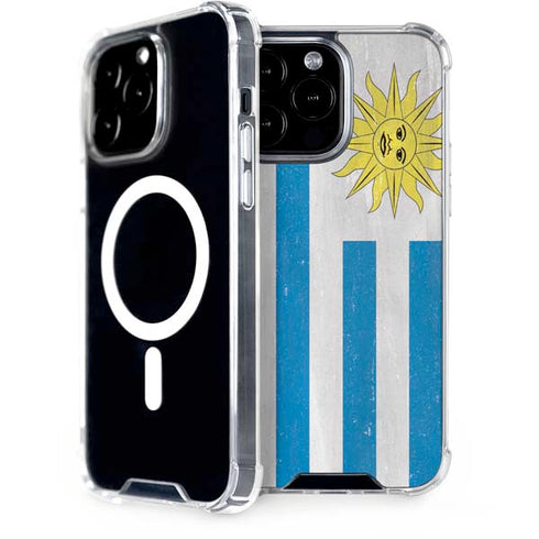 Uraguay Flag Distressed iPhone 15 Pro Max MagSafe Case