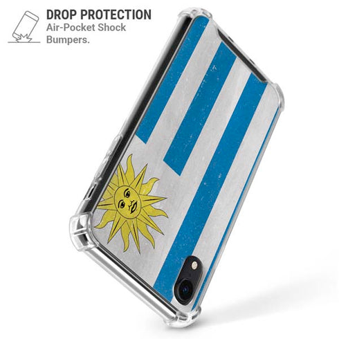 Uraguay Flag Distressed iPhone XR Clear Case