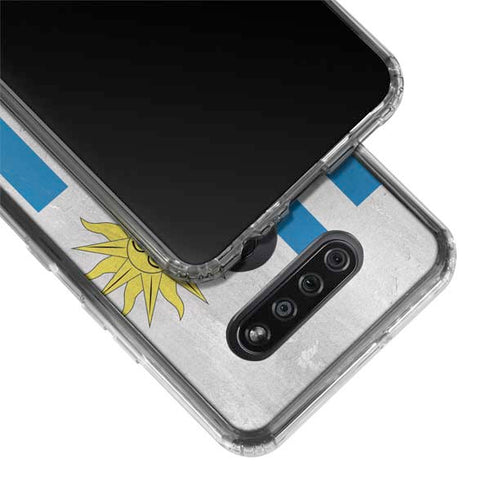 Uraguay Flag Distressed LG K51/Q51 Clear Case