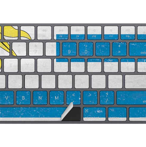 Uraguay Flag Distressed Magic Keyboard with Numeric Keypad Skin