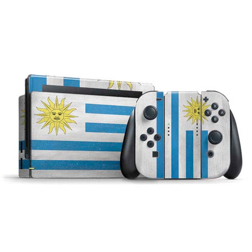 Uraguay Flag Distressed Nintendo Switch Bundle Skin