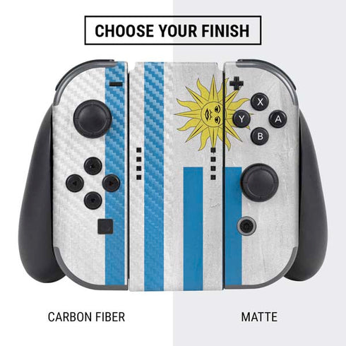 Uraguay Flag Distressed Nintendo Switch Bundle Skin