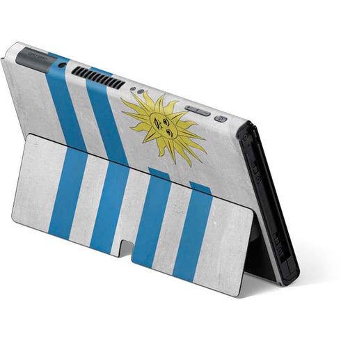 Uraguay Flag Distressed Nintendo Switch OLED (2021) Skin