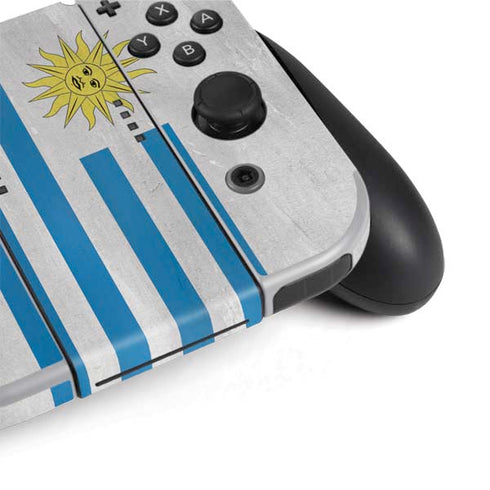 Uraguay Flag Distressed Nintendo Switch OLED (2021) Skin