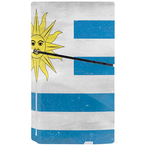 Uraguay Flag Distressed PS5 Slim Disk Console Skin
