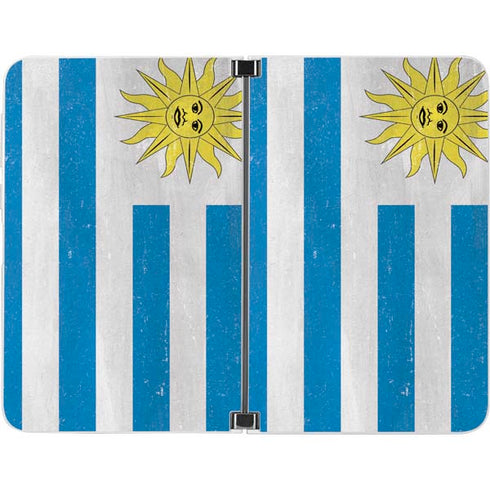Uraguay Flag Distressed Surface Duo Skin