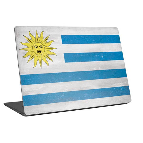 Uraguay Flag Distressed Universal Laptop 12in (9.8 x 6.8in) Skin