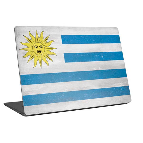 Uraguay Flag Distressed Universal Laptop 16.6in (13.4 x 9.7in) Skin