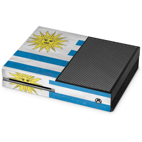 Uraguay Flag Distressed Xbox One Console Skin