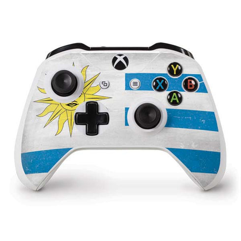 Uraguay Flag Distressed Xbox One S Controller Skin