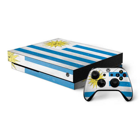 Uraguay Flag Distressed Xbox One X Bundle Skin