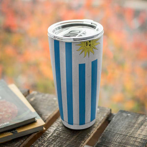 Uraguay Flag Distressed Yeti 20oz Tumbler Skin