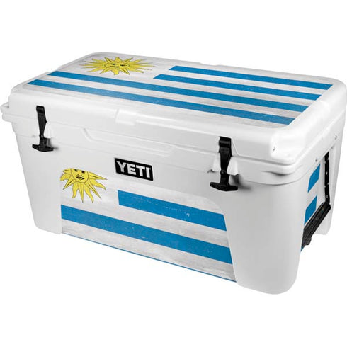 Uraguay Flag Distressed YETI Tundra 65 Hard Cooler Skin