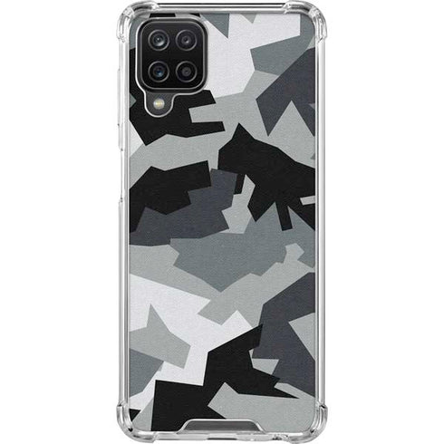 Urban Camouflage Black Galaxy A12 Clear Case