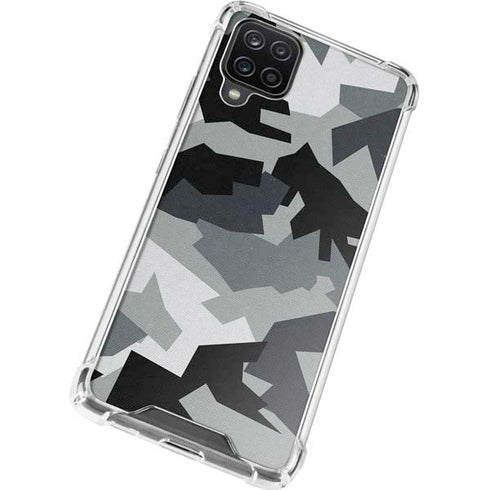 Urban Camouflage Black Galaxy A12 Clear Case