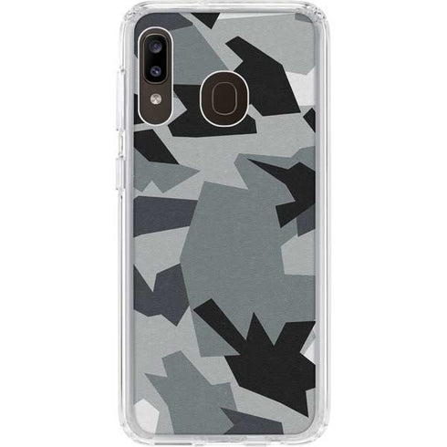 Urban Camouflage Black Galaxy A20 Clear Case