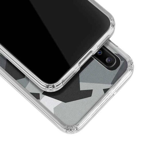 Urban Camouflage Black Galaxy A20 Clear Case