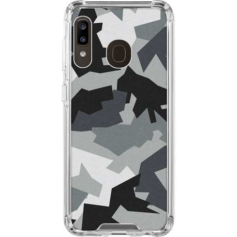 Urban Camouflage Black Galaxy A30 Clear Case