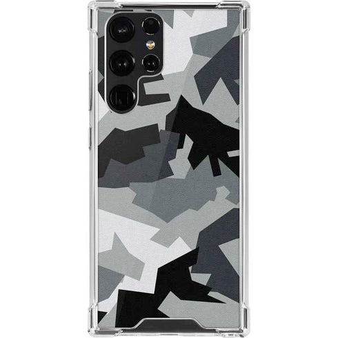 Urban Camouflage Black Galaxy S22 Ultra Clear Case