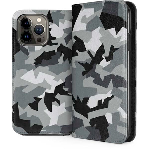 Urban Camouflage Black iPhone 13 Pro Max Folio Case