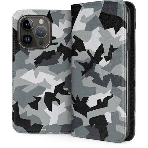 Urban Camouflage Black iPhone 14 Pro Folio Case