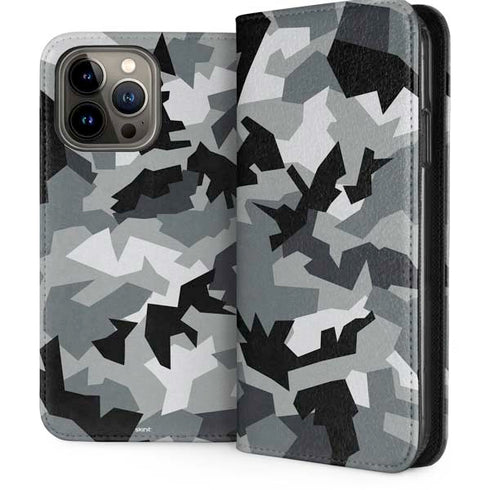 Urban Camouflage Black iPhone 15 Pro Max Folio Case