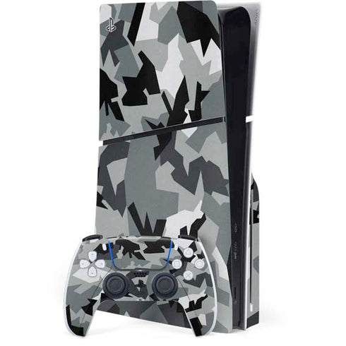 Urban Camouflage Black PS5 Slim Disk Bundle Skin
