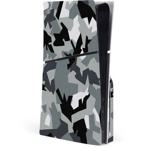 Urban Camouflage Black PS5 Slim Disk Console Skin