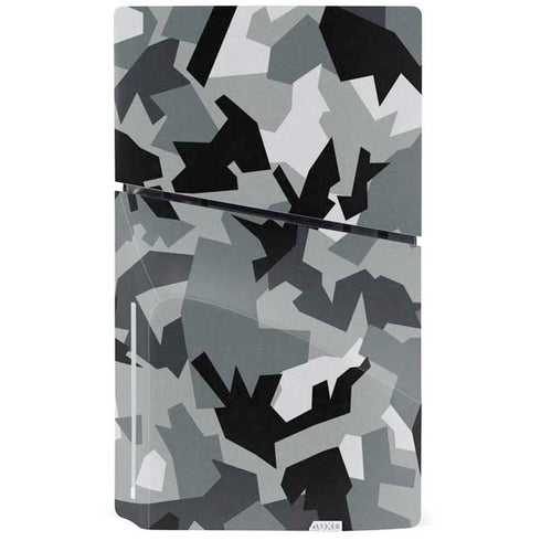 Urban Camouflage Black PS5 Slim Disk Console Skin
