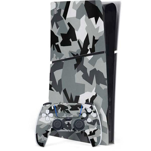 Urban Camouflage Black PS5 Slim Digital Edition Console Skin