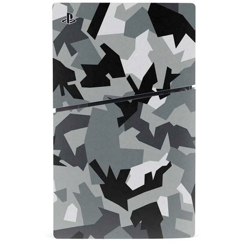 Urban Camouflage Black PS5 Slim Digital Edition Console Skin