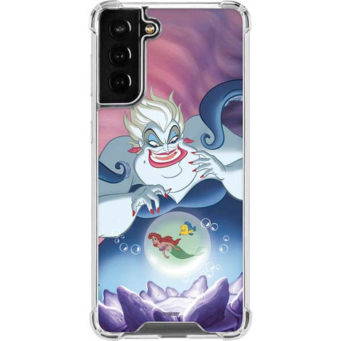 Disney Villains Ursula Ariel and Flounder Galaxy S21 FE Clear Case